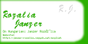 rozalia janzer business card